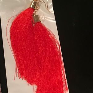 Red tassel earrings